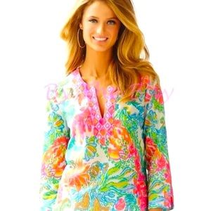 NWT LILLY PULITZER AMELIA ISLAND TUNIC RESORT WHITE CASA MARINA XS